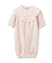 【SALE／50%OFF】petit main 【オーガニック】レース切替2WAYオール ナルミヤオンライン マタニティウェア・ベビー用品 ロンパース・カバーオール ピンク ホワイト