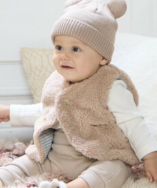 petit main 【抗菌防臭】ボアベスト ナルミヤオンライン マタニティウェア・ベビー用品 ベビートップス ピンク ベージュ ホワイト