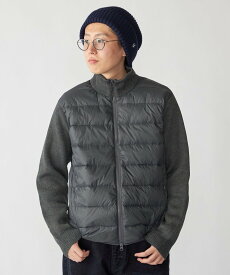 SHIPS MEN 【WEB限定/SHIPS別注】TAION:＜手洗い可能＞ハイネック ダブルジップ ニットスリーブダウンジャケット シップス ジャケット・アウター ダウンジャケット・ダウンベスト ネイビー ブラック【送料無料】
