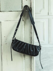 【SALE／30%OFF】NICOLE CLUB ギャザーショルダーBAG ニコル クラブ バッグ ショルダーバッグ ブラック ホワイト グリーン