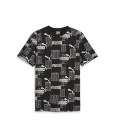 PUMA メンズ ESS+ ロゴ ラブ AOP 半袖 Tシャツ プーマ トップス カットソー・Tシャツ ブラック
