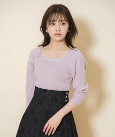 【SALE／40%OFF】WILLSELECTION パール装飾パフニットプルオーバー ウィルセレクション トップス ニット ホワイト ピンク ブルー【送料無料】