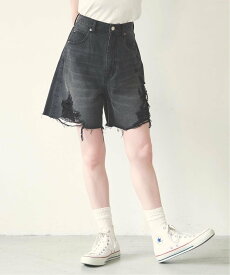 MILKFED. DISTRESSED DENIM SHORTS MILKFED. ミルクフェド パンツ ジーンズ・デニムパンツ ブラック【送料無料】