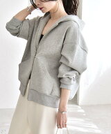 quaranciel quaranciel:＜洗濯機可能＞ポンチ ダブルジップ スウェット パーカー シップス トップス パー…