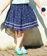 【SALE／50%OFF】ANY KIDS ネコ×ドット スカート エニィ スカート ロング・マキシスカート ネイビー ベ…