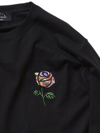 rehacer rehacer /STAND:Flower Rose L/S T レアセル トップス カットソー・Tシャツ ブラック ホワイト【送料無料】