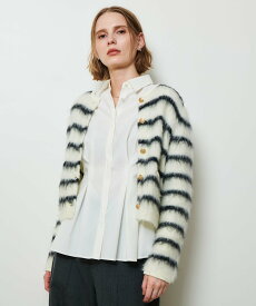 allureville シャギーニットカーディガン アルアバイル トップス カーディガン ブラック【送料無料】