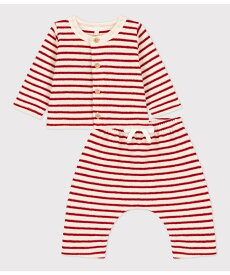 【SALE／20%OFF】PETIT BATEAU パイルカーディガン&パンツセット プチバトー トップス カーディガン【送料無料】