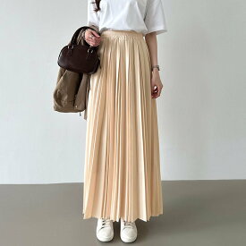 【SALE／24%OFF】COCOMOMO たっぷり大人プリーツ スカート ロングスカート 選べる丈 ロング マキシ ココモモ スカート ロング・マキシスカート ベージュ ブルー ピンク ブラック ブラウン イエロー グレー グリーン【送料無料】