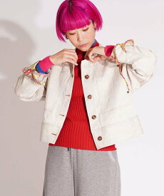 【SALE／15%OFF】mite fabrica フラワージャガードデニムジャケット ミーテ ジャケット・アウター デニムジャケット ホワイト【送料無料】