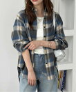 チェック柄オーバーサイズシャツ