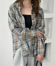 チェック柄オーバーサイズシャツ