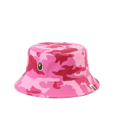 A BATHING APE WOODLAND CAMO BUCKET HAT L ア ベイシング エイプ 帽子 ハット ピンク【送料無料】
