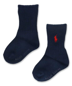 POLO RALPH LAUREN POLO I&T ベビー キッズ ワンポイント リブソックス ナイガイ 靴下・レッグウェア 靴下 ネイビー ホワイト グレー