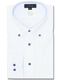 【SALE／14%OFF】TAKA-Q 形態安定 吸水速乾 スタンダードフィット ボタンダウン 長袖 ワイシャツ シャツ ビジネスシャツ yシャツ トップス タカキュー スーツ・フォーマル Yシャツ・カッターシャツ
