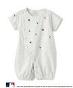 【SALE／50%OFF】petit main 【MLB】チーム刺しゅう2WAYオール ナルミヤオンライン マタニティウェア・ベビー用品 ロンパース・カバーオール グレー ホワイト ネイビー