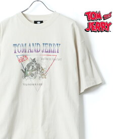 【SALE／35%OFF】トムとジェリー Tom＆Jerry トムとジェリー Tシャツ メンズ 春夏 ヴィンテージ風 プリント 半袖 マルカワ トップス カットソー・Tシャツ ブラック ホワイト