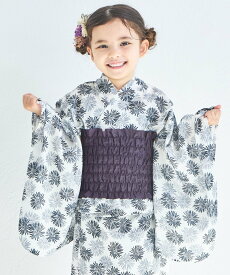 【SALE／10%OFF】pairmanon 【簡単着付け】【リンクコーデ】2WAYガールズ浴衣 ペアマノン 着物・浴衣・和装小物 浴衣 ブラック ホワイト ブルー パープル イエロー ピンク