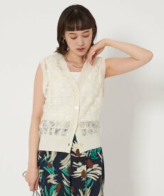 UNITED ARROWS green label relaxing フリンジ ニット ベスト ユナイテッドアローズ グリーンレーベルリラクシング トップス ベスト・ジレ ベージュ ブラック ホワイト【送料無料】