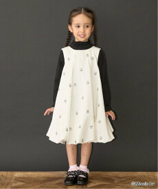 Lycee mine 【Miffy】刺しゅう総柄バルーンワンピース ナルミヤオンライン ワンピース・ドレス ワンピース ベージュ パープル ホワイト【送料無料】