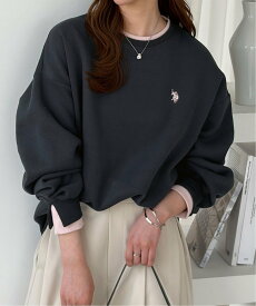 【SALE／40%OFF】GeeRA 【U.S.POLO.USSN】レイヤード風配色スウェット ジーラ トップス スウェット・トレーナー グレー ブラウン ネイビー ブラック【送料無料】