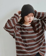 Discoat 【Enlude】ボーダーロンT《ユニセックス》 ディスコート トップス カットソー・Tシャツ グレー …