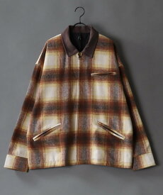 【SALE／45%OFF】SITRY ジャケット メンズ オーバーサイズ オンブレチェック ワークジャケット シトリー ジャケット・アウター カバーオール・ワークジャケット ブラウン ネイビー【送料無料】