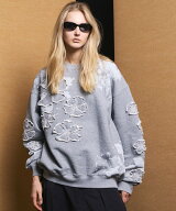 MAISON SPECIAL Flower Patch Prime-Over Crew Neck Sweatshirt メゾンスペシャル トップス スウェット・…