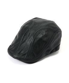 Schott LEATHER HUNTING CAP/レザー ハンチング キャップ ショット 帽子 その他の帽子 ブラック【送料無料】