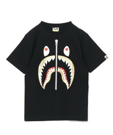 A BATHING APE GLITTER SHARK TEE ア ベイシング エイプ トップス カットソー・Tシャツ ブラック【送料無料】