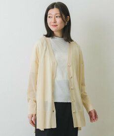 【SALE／30%OFF】RETRO GIRL 麻タッチVネックニットカーデ レトロガール トップス ニット ホワイト ブラック グリーン ブルー