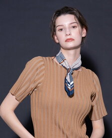 【SALE／50%OFF】YEVS ジオメトリック柄スカーフ イーブス ファッション雑貨 スカーフ・バンダナ ネイビー