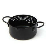LAKOLE IH天ぷら鍋[16cm] ラコレ 食器・調理器具・キッチン用品 鍋・フライパン ブラック
