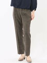 【SALE／30%OFF】m.f.editorial ストレッチウォッシャブル シャーク タックテーパードパンツ こげ茶(セットアップ可能…