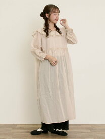 【SALE／70%OFF】Samansa Mos2 【S/Mサイズ】柄アソート襟フリル2WAYワンピース サマンサモスモス ワンピース・ドレス ワンピース ベージュ グリーン ネイビー