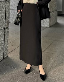 【SALE／20%OFF】Re:EDIT カットツイル切り替えナロースカート リエディ スカート ロング・マキシスカート ブラウン グレー ホワイト ブラック【送料無料】