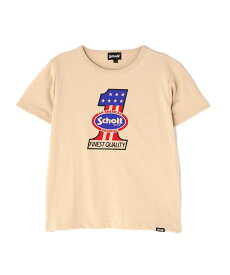 Schott 直営限定/KID'S SS T-SHIRT "NO.1 AMERICAN"/キッズ ティーシャツ "ナンバーワンアメリカン ショット トップス カットソー・Tシャツ ベージュ グレー ホワイト【送料無料】