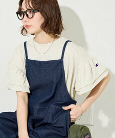 【SALE／20%OFF】Champion 限定展開 別注フリル袖トップス Champion チャンピオン 限定 フリークスストア トップス カットソー・Tシャツ ブラック ホワイト ブルー グリーン【送料無料】