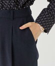 【洗える/通勤/スーツ】メランジストレッチ テーパードパンツ