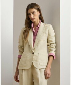 【SALE／30%OFF】LAUREN RALPH LAUREN リネンブレンド ツイル ブレザー ラルフローレン ジャケット・アウター テーラードジャケット・ブレザー ブラウン【送料無料】