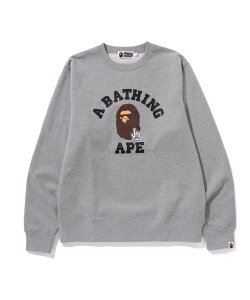 A BATHING APE GO APE POINTER COLLEGE CREWNECK BAPEC �A �x�C�V���O �G�C�v �g�b�v�X �X�E�F�b�g�E�g���[�i�[ �u���b�N �O���[�y���������z