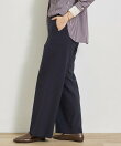 【洗える/通勤/スーツ】メランジストレッチ ワイドパンツ