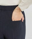 【洗える/通勤/スーツ】メランジストレッチ ワイドパンツ