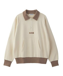 �ySALE�^50%OFF�zMILKFED. BAR LOGO HALF ZIP TOP �~���N�t�F�h �g�b�v�X �X�E�F�b�g�E�g���[�i�[ �z���C�g �x�[�W�� �s���N�y���������z