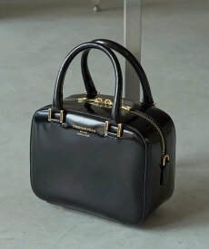 【SALE／27%OFF】CHRISTIAN VILLA CHRISTIAN VILLA/ガラスレザースクエア2WAYミニボストンバッグ / 6330 セットアップセブン バッグ ハンドバッグ ブラック【送料無料】