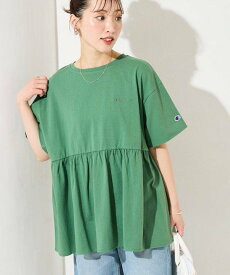 【SALE／15%OFF】Champion 限定展開 別注ギャザー切り替えチュニック Champion チャンピオン 限定 フリークスストア トップス カットソー・Tシャツ ホワイト グリーン ブラック ネイビー【送料無料】