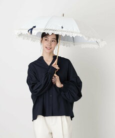 POLO RALPH LAUREN 【遮光/晴雨兼用日傘】POLO RALPH LAUREN(ポロ ラルフローレン) エンブフリル 折りたたみ傘 楽折 遮熱 UV ムーンバット ファッション雑貨 折りたたみ傘 ホワイト カーキグリーン ネイビー ブラック ブルー【送料無料】