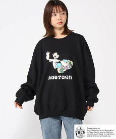 【SALE／50%OFF】THRASHER DOGTOWN/(U)POPEYE SKATE クルー スウェッ スラッシャー　バイ　リフルページ トップス スウェット・トレーナー ブラック ブルー グレー【送料無料】