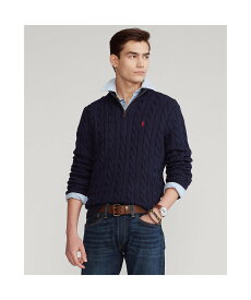 POLO RALPH LAUREN ケーブルニット コットン クォータージップ セーター ラルフローレン トップス ニット ブルー【送料無料】