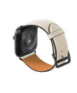 シュリンク Apple Watch レザーバンド【44mm/45mm/46mm/49mm, M/Lサイズ】 (アダプター:ブラック)